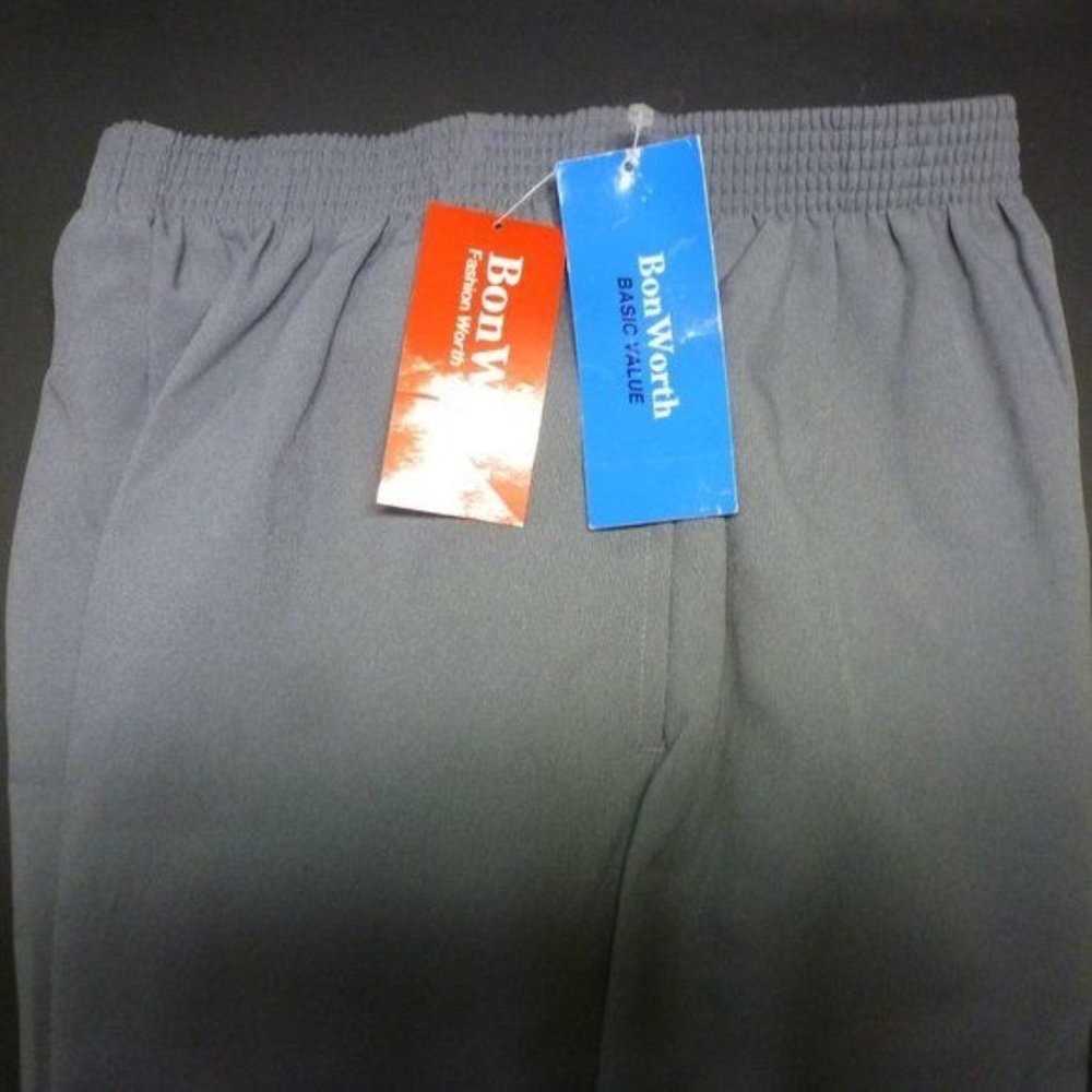 Womens Bon Worth Gray Pants Slacks Pull On Size PXSS